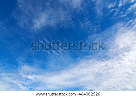 Natural blue sky with Cirrocumulus high level Clouds formation 
