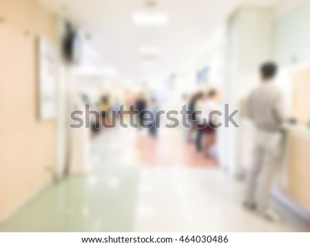 Abstract blur hospital interior for background
