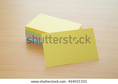 Blank color business cards on a desk