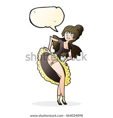 cartoon flamenco dancer with speech bubble