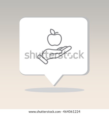 Web line icon. Apple in hand