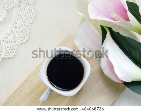 coffee and decoration flowers