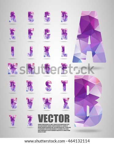 Amethyst lowpoly numbers font