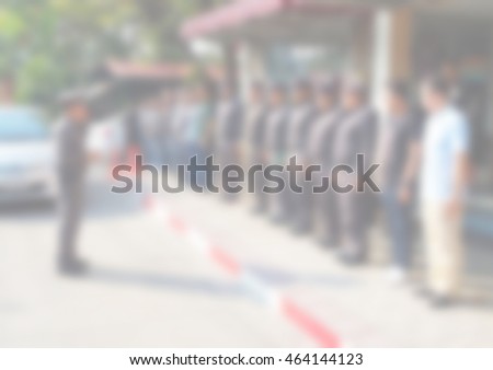 Background abstract blurred of Thailand police meeting
