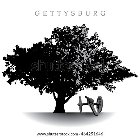 Spectacular ancient tree atop Devilâ??s Den on the Gettysburg Battlefield  