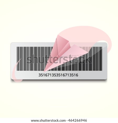 Business icon Barcode and paper plane.