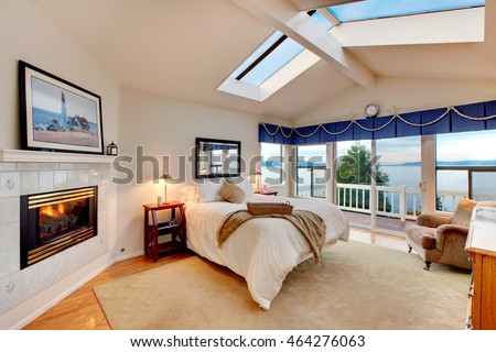 Vaulted ceiling bedroom with marine concept in Redondo Washington, Northwest, USA
