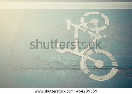 Sign bike lane road for bicycles background
