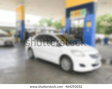 Abstract blur gas station for background