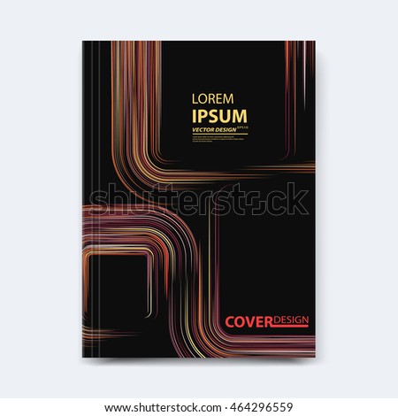 Abstract vector line design for cover, poster, banner, flayer, business card, magazine annual report, title page, brochure template layout or booklet .A4 size with geometric shapes on white background