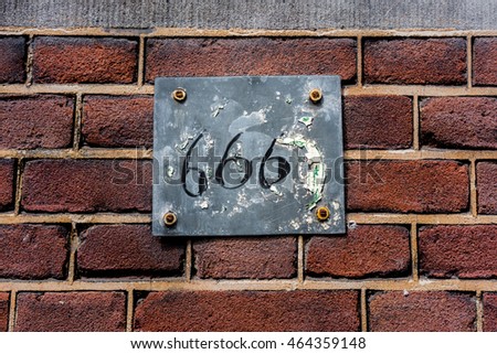 house number six hundred and sixty six (666)