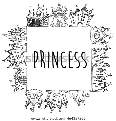 Magic Fairy Tale Princess Castle. Vector Illustration. Eps 10