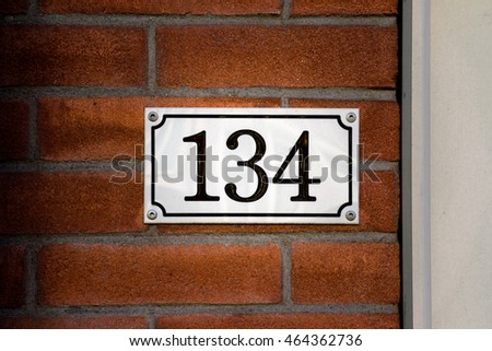House number one hundred an thirty four (134)
