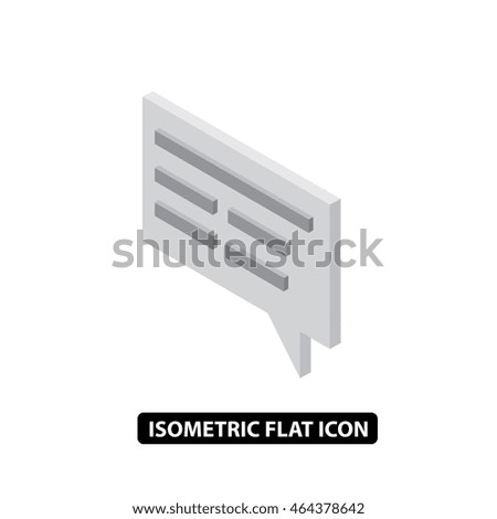 Message cloud isometric icon isolated