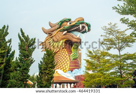 Huge dragon statue background
