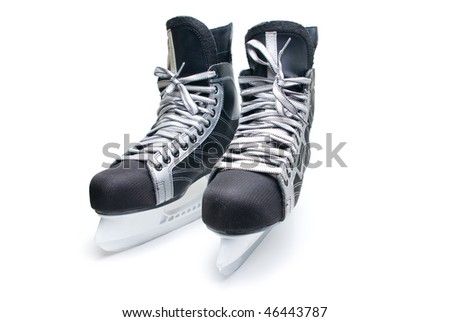 Man's hockey skates. Isolated on white background.