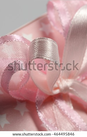 Pink and white bow