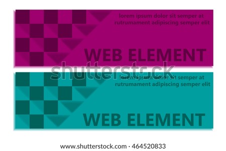 Design clean number banners template/graphic for website layout. Vector.