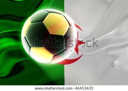 Flag of Algeria, national country symbol illustration wavy fabric sports soccer football