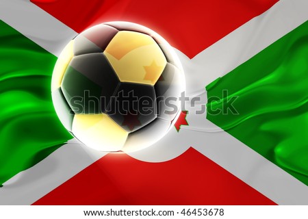 Flag of Burundi, national country symbol illustration wavy fabric sports soccer football