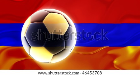 Flag of Armenia, national symbol illustration clipart wavy fabric sports soccer football