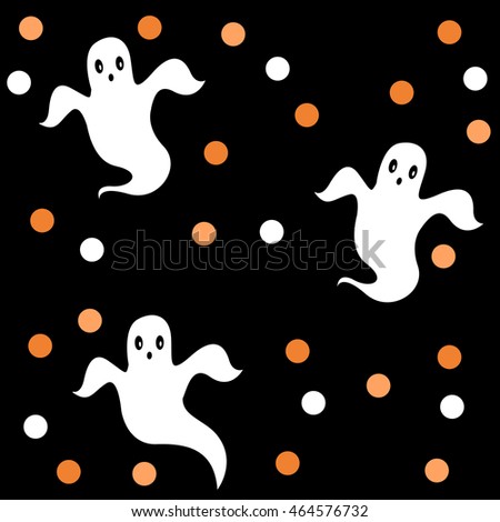 Halloween seamless pattern with ghosts. Happy halloween