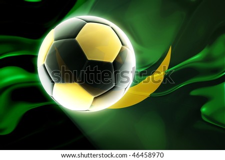 Flag of Mauritania, national country symbol illustration wavy fabric sports soccer football