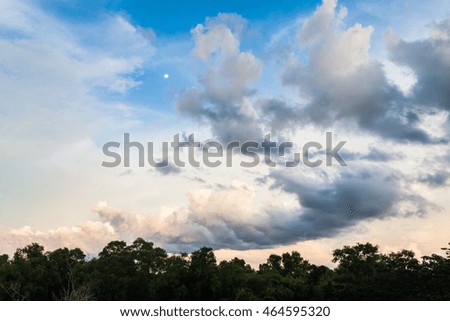 Sunrise and sunset cloud with blue sky for background