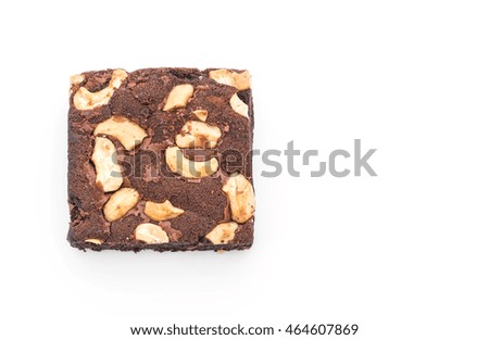 chocolate brownies on white background