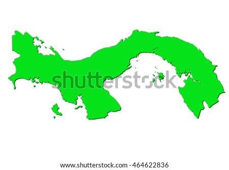 map-panama country on white background.
