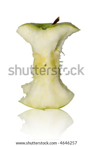 stump. apple bit isolated on white