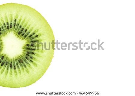 Kiwi fruit isolated on white background,Close up sliced Kiwi abstract background,Macro view.