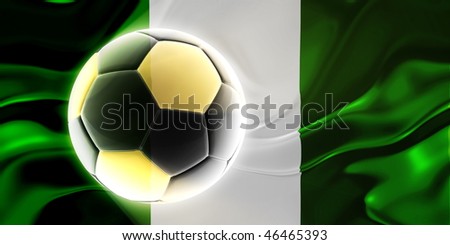 Flag of Nigeria, national country symbol illustration wavy fabric sports soccer football