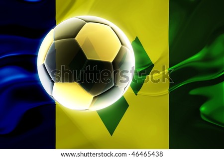 Flag of Saint Vincent and Grenadines, national country symbol illustration wavy fabric sports soccer football