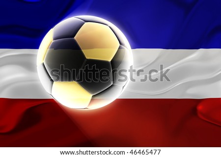 Flag of Serbia and Montenegro, national country symbol illustration wavy fabric sports soccer football