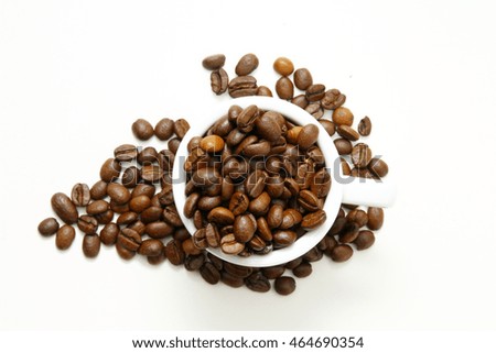 coffee / Cup of coffee whole bean