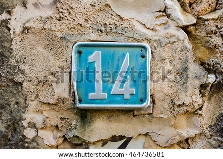 House number fourteen (14)