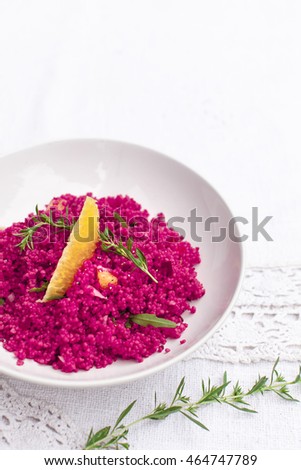 Couscous with beetroot
