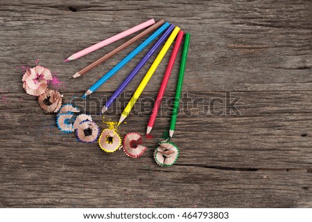  pencil sharpener colored pencils with shavings