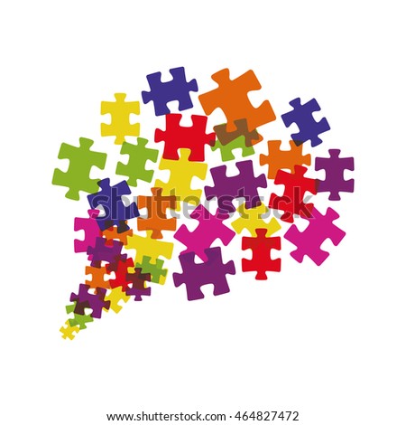 puzzle bubble jigsaw game figure icon. Isolated and flat illustration. Vector graphic