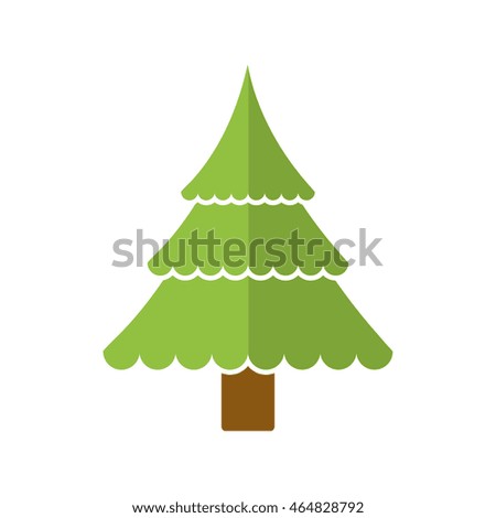 pine tree merry christmas celebration icon. Isolated and flat illustration. Vector graphic