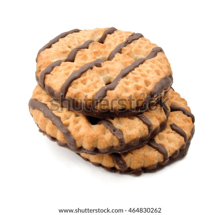 chocolate cookie isolated on white background