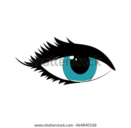 female blue eye look icon. Isolated and flat illustration. Vector graphic