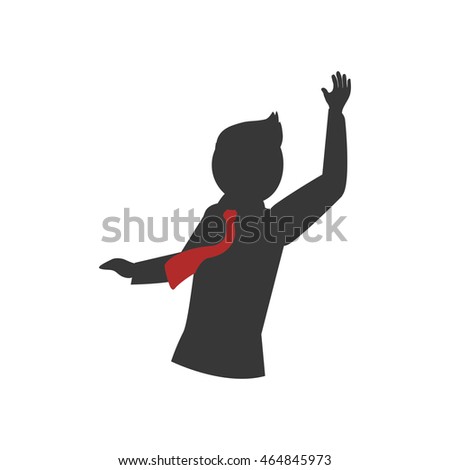 Man necktie businessman male avatar person silhouette icon. Isolated and flat illustration. Vector graphic