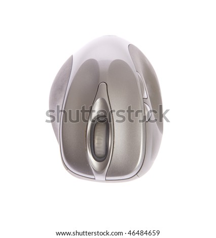 Gray computer mouse on white isolated