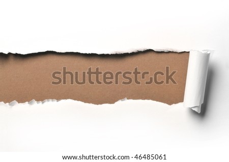 ripped white paper against a green background Royalty-Free Stock Photo #46485061