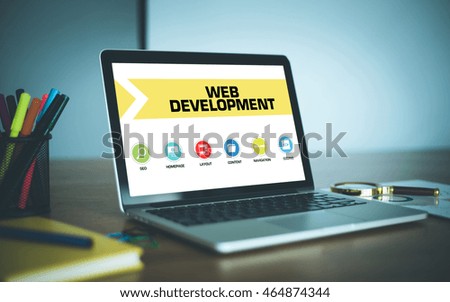 Web Development Concept on Laptop Screen
