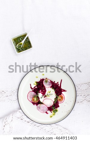 Sheep's milk cheese with beetroot
