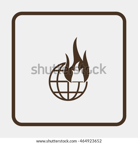 Globe fire Icon.