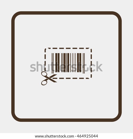Illustration showing a barcode a dotted line around it and of scissors.